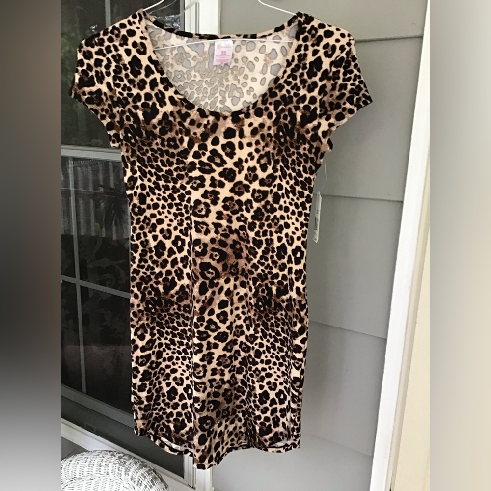 New No Boundaries girl lady Dress Size S 3/5 Juniors Brown Leopard